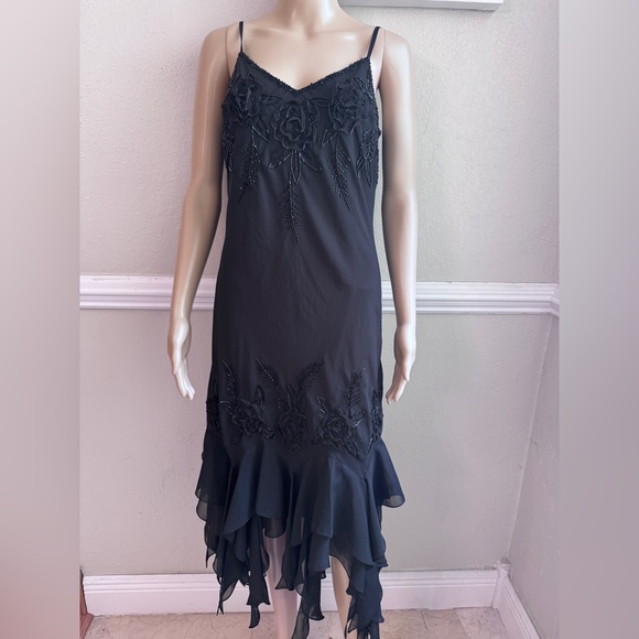Feng fa black vintage Elegant Black Sleeveless Dress - Picture 1 of 7